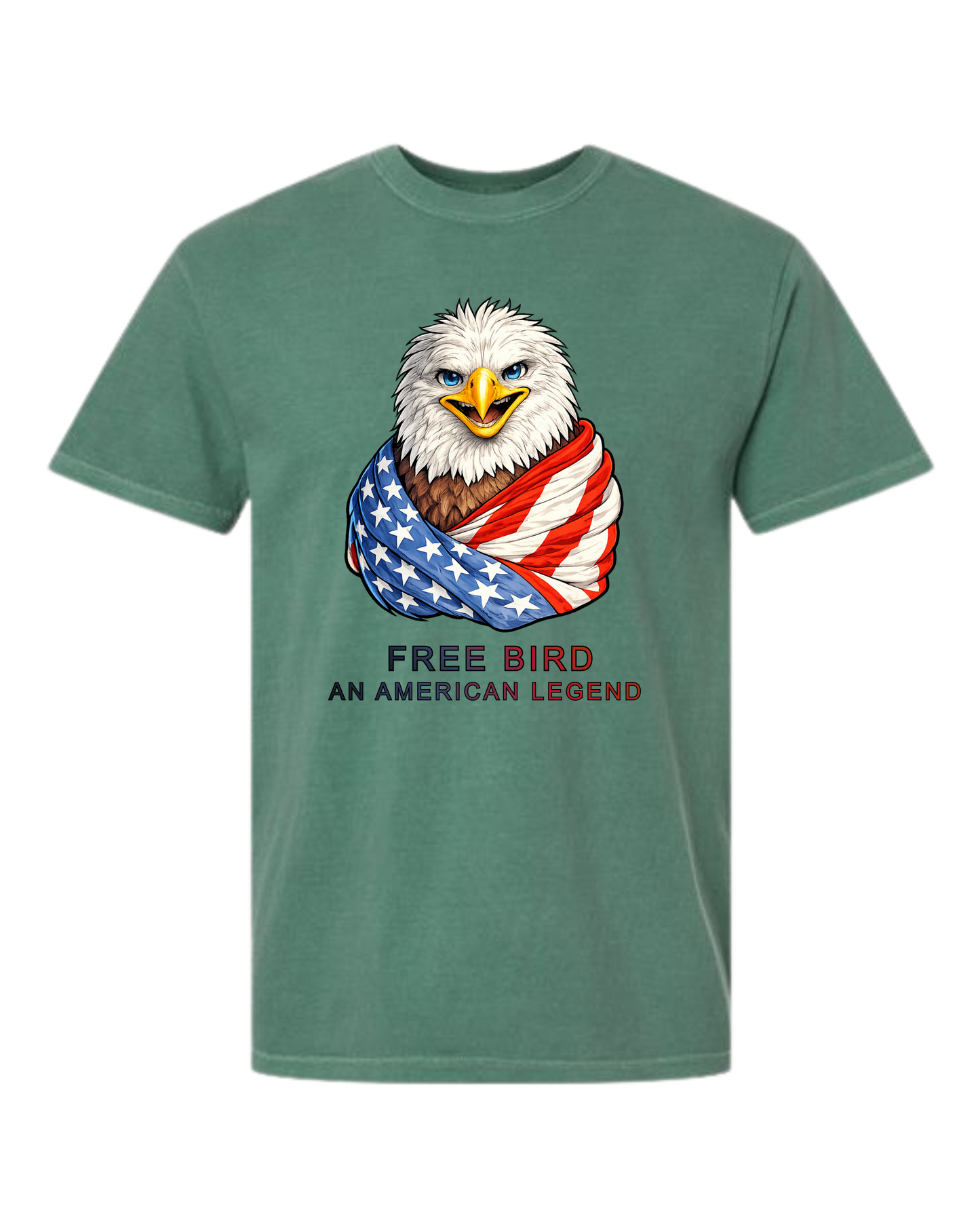 Free Bird An American Legend - Comfort Colors - Heavyweight Unisex Tee - Greens