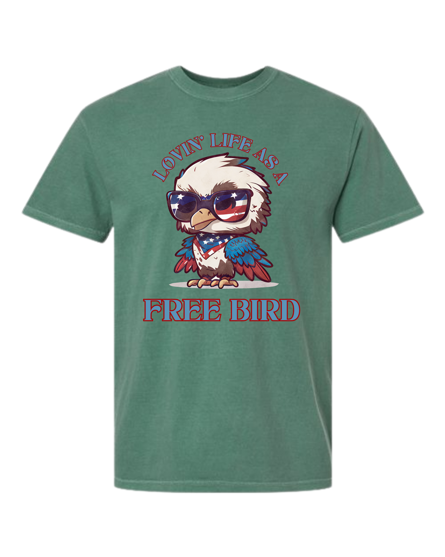 Lovin' Life as a Free Bird - Comfort Colors - Heavyweight Unisex Tee - Greens