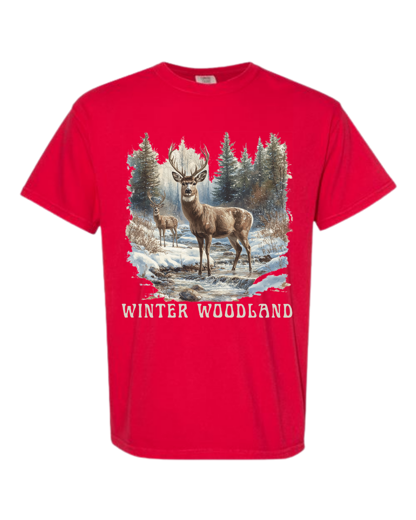 Winter Woodland - Comfort Colors - Heavyweight Unisex Tee - Reds