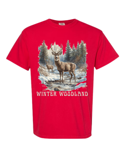 Winter Woodland - Comfort Colors - Heavyweight Unisex Tee - Reds