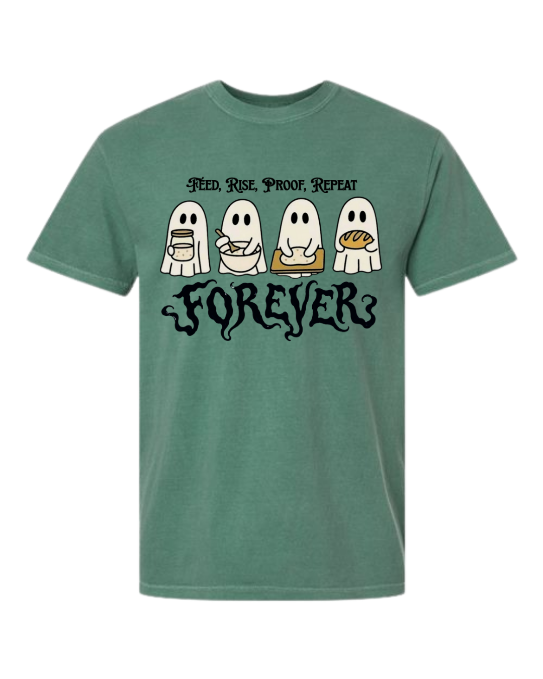 Sourdough Ghosties - Comfort Colors - Heavyweight Unisex Tee - Greens