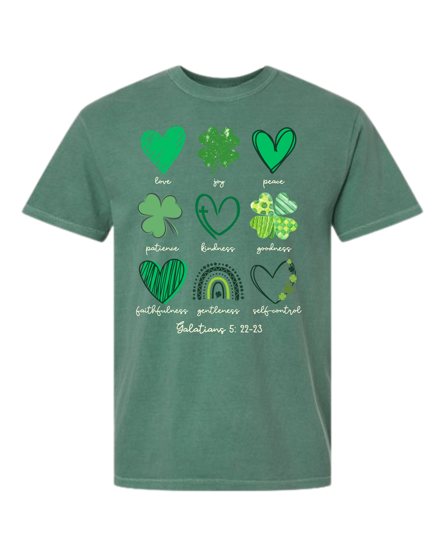 Galatians 5 - St Patrick's Day - Comfort Colors - Heavyweight Unisex Tee - Greens