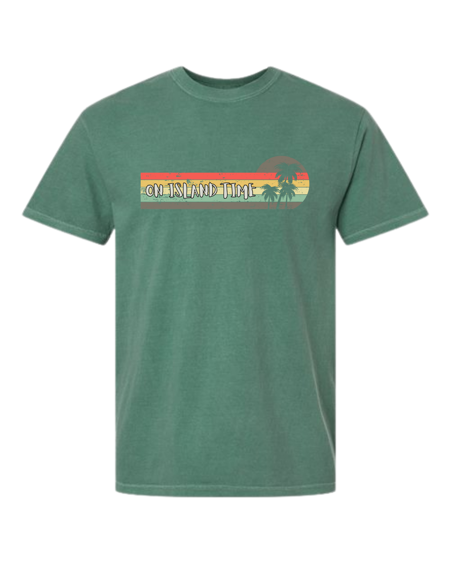 On Island Time - Comfort Colors - Heavyweight Unisex Tee - Greens
