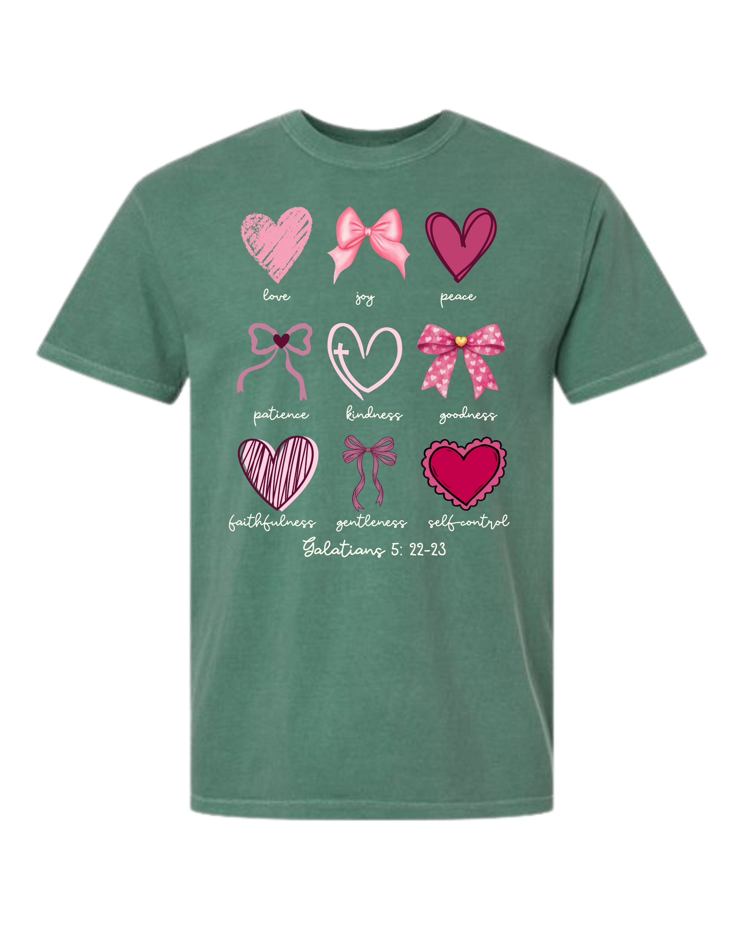 Galatians 5 - Valentines - Comfort Colors - Heavyweight Unisex Tee - Greens