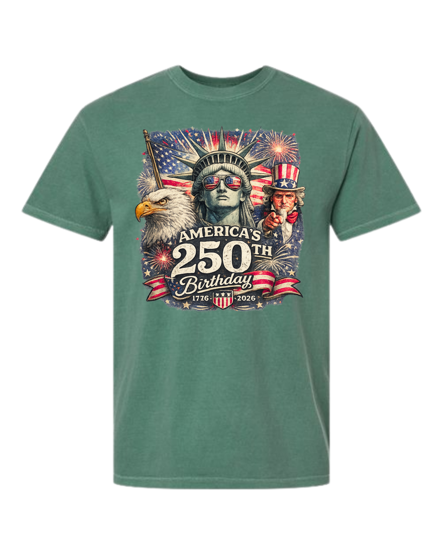 America's 250th Birthday - Comfort Colors - Heavyweight Unisex Tee - Greens