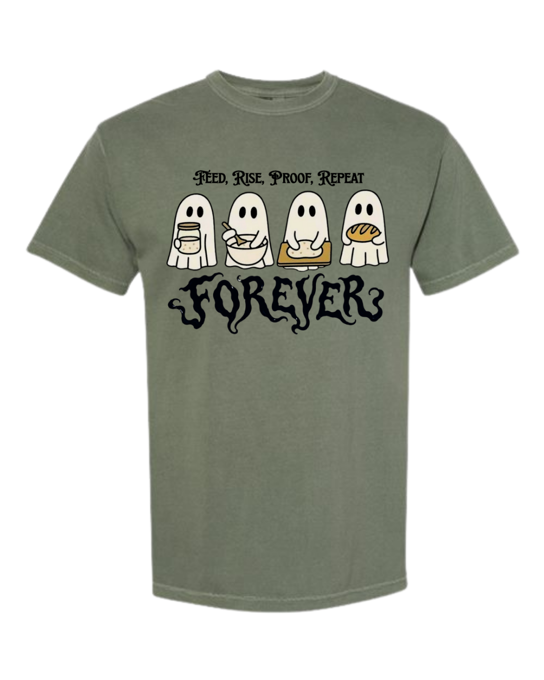 Sourdough Ghosties - Comfort Colors - Heavyweight Unisex Tee - Greens
