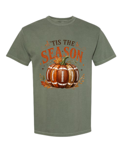 'Tis Football Season - Comfort Colors - Heavyweight Unisex Tee - Greens