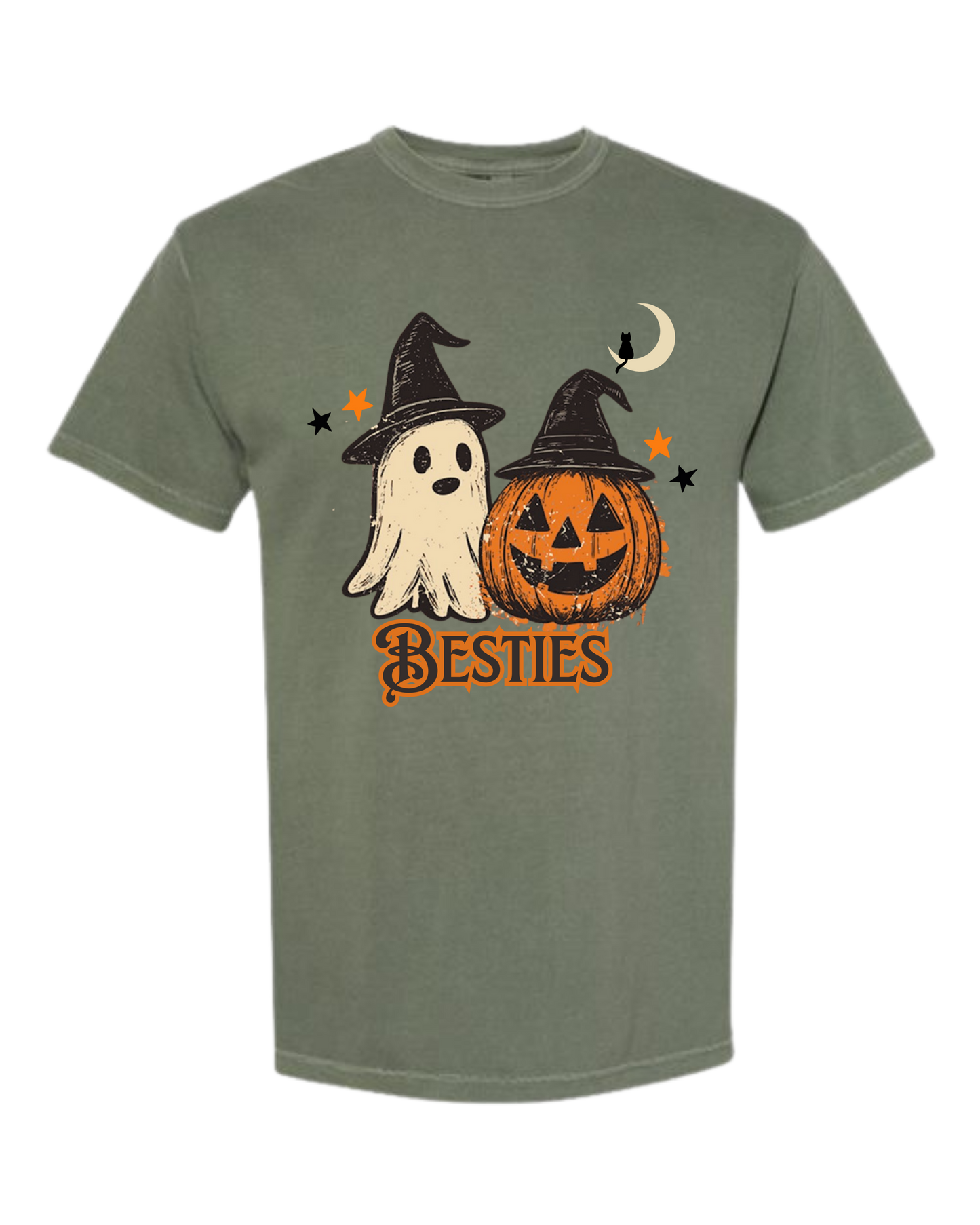 Halloween Besties - Comfort Colors - Heavyweight Unisex Tee - Greens