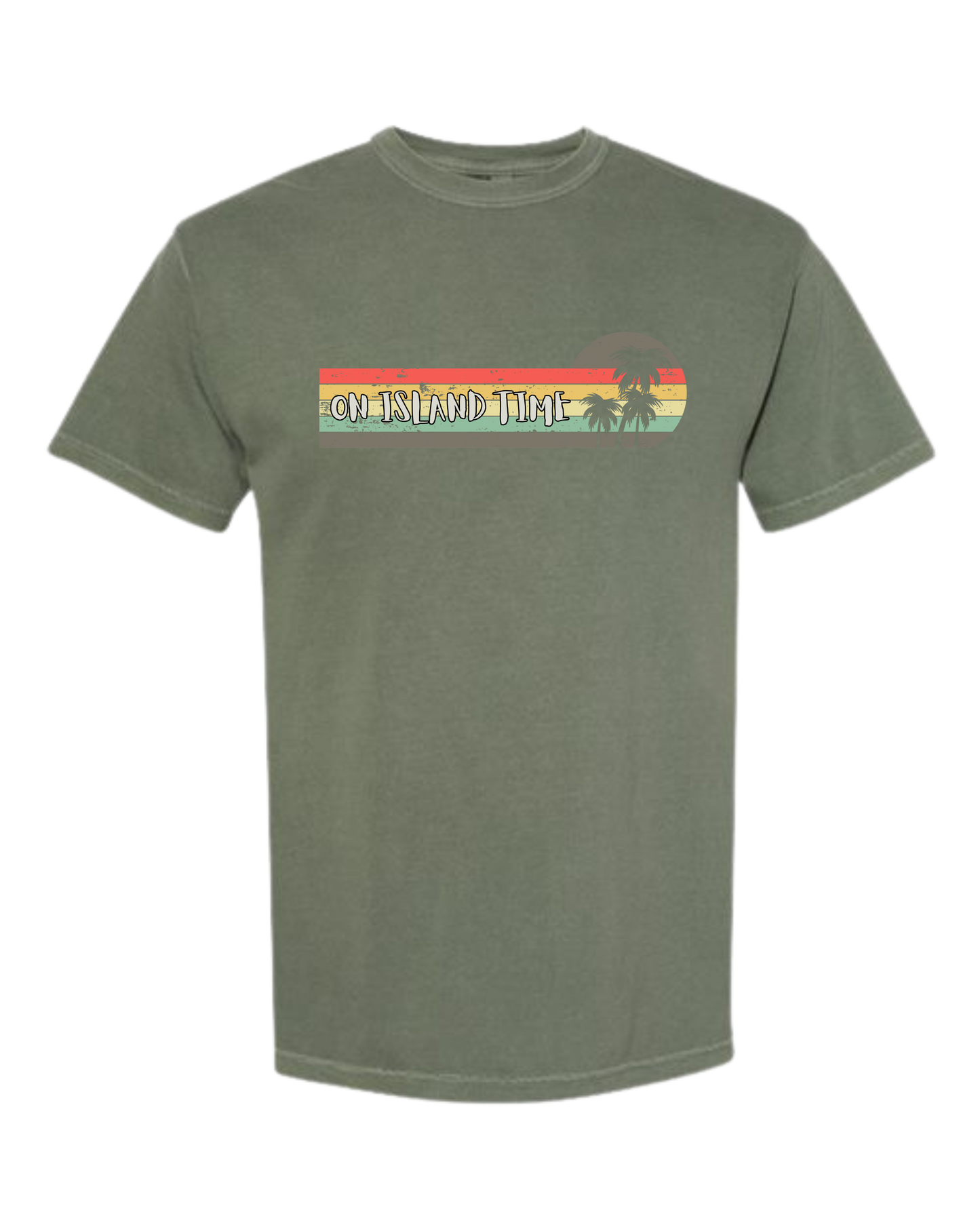 On Island Time - Comfort Colors - Heavyweight Unisex Tee - Greens
