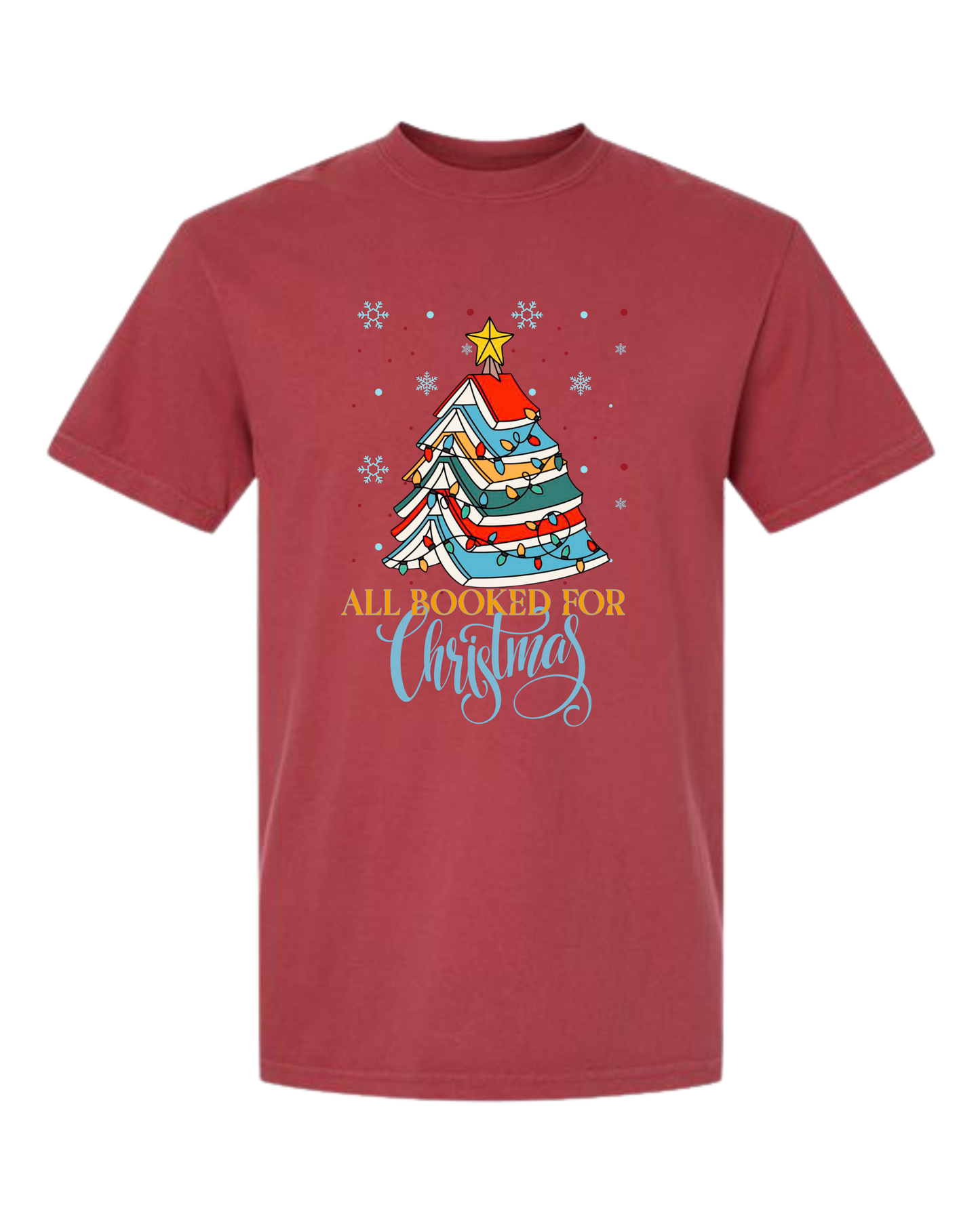 All Booked For Christmas - Comfort Colors - Heavyweight Unisex Tee - Reds