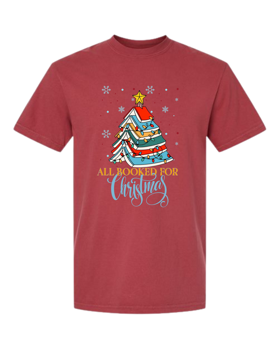 All Booked For Christmas - Comfort Colors - Heavyweight Unisex Tee - Reds