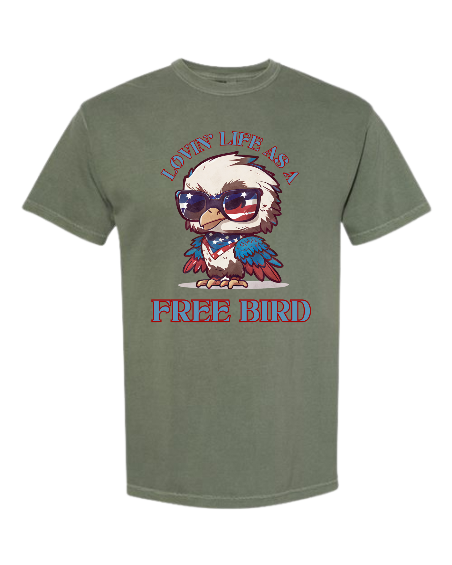 Lovin' Life as a Free Bird - Comfort Colors - Heavyweight Unisex Tee - Greens