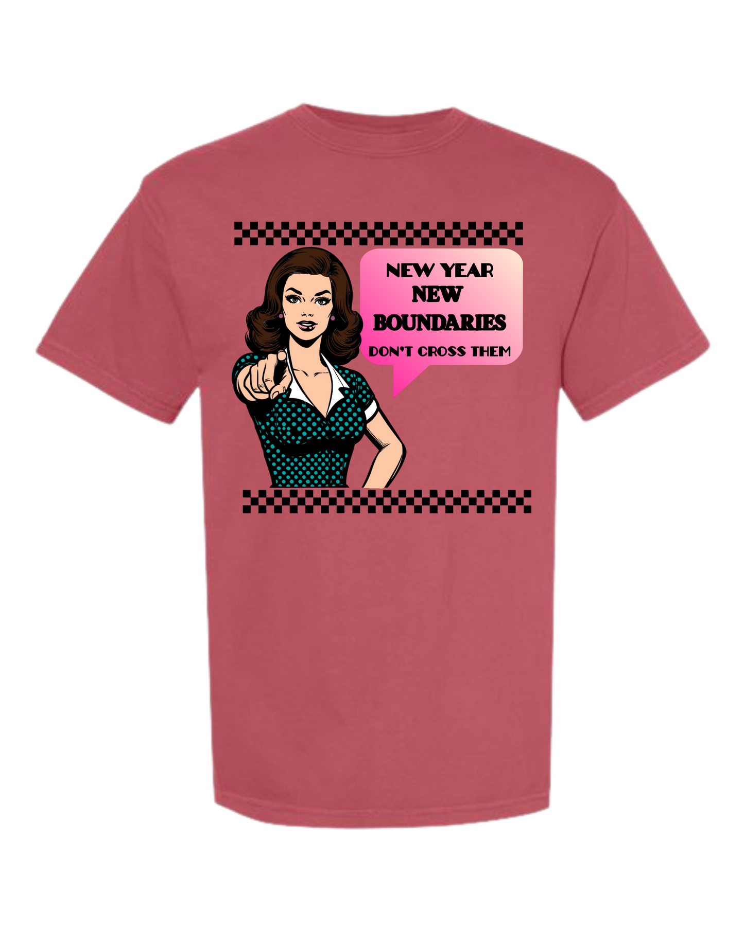 New Year New Boundaries - Comfort Colors - Heavyweight Unisex Tee - Yellows, Oranges, Reds