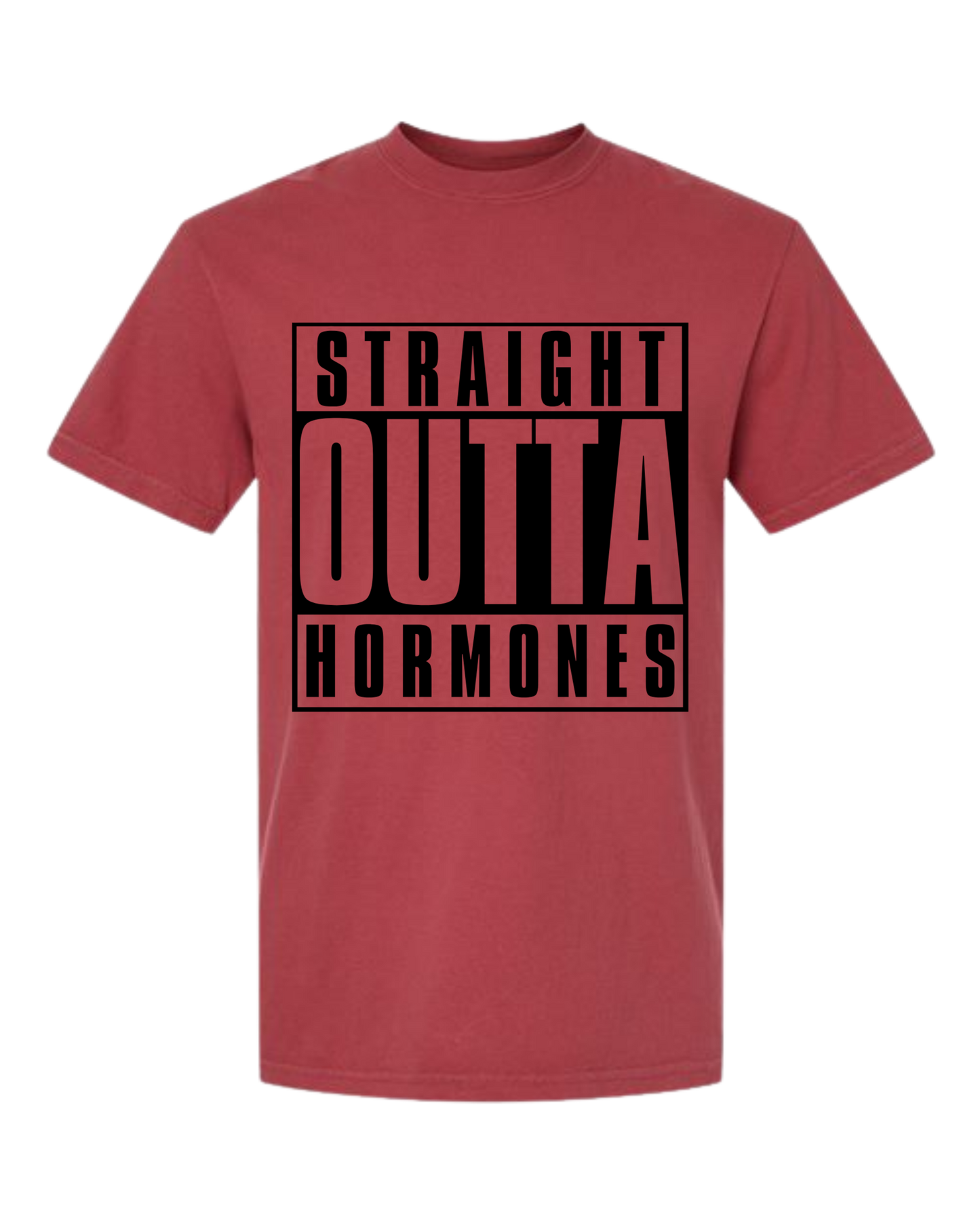 Straight Outta Hormones - Comfort Colors - Heavyweight Unisex Tee - Reds