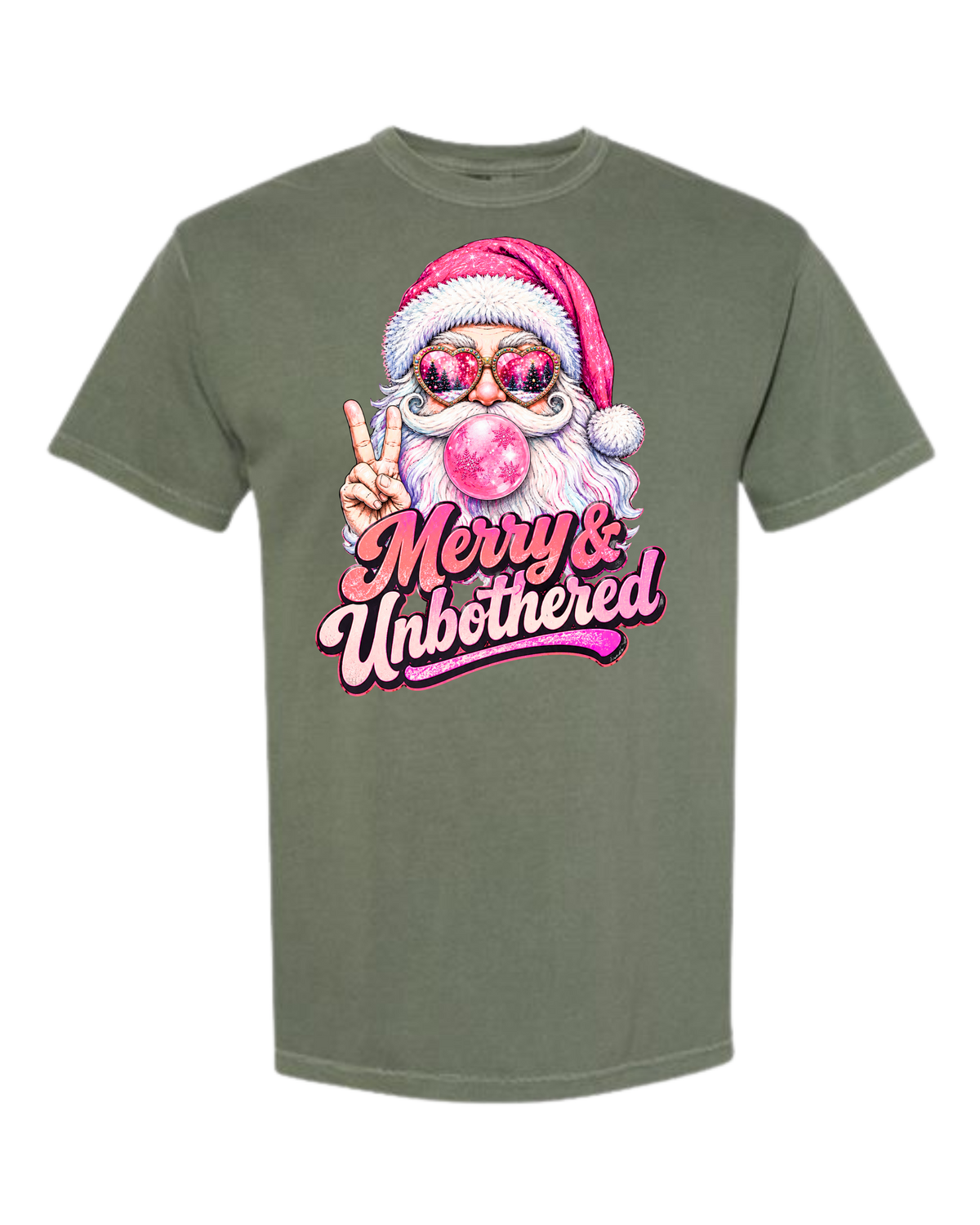 Merry & Unbothered - Comfort Colors - Heavyweight Unisex Tee - Greens