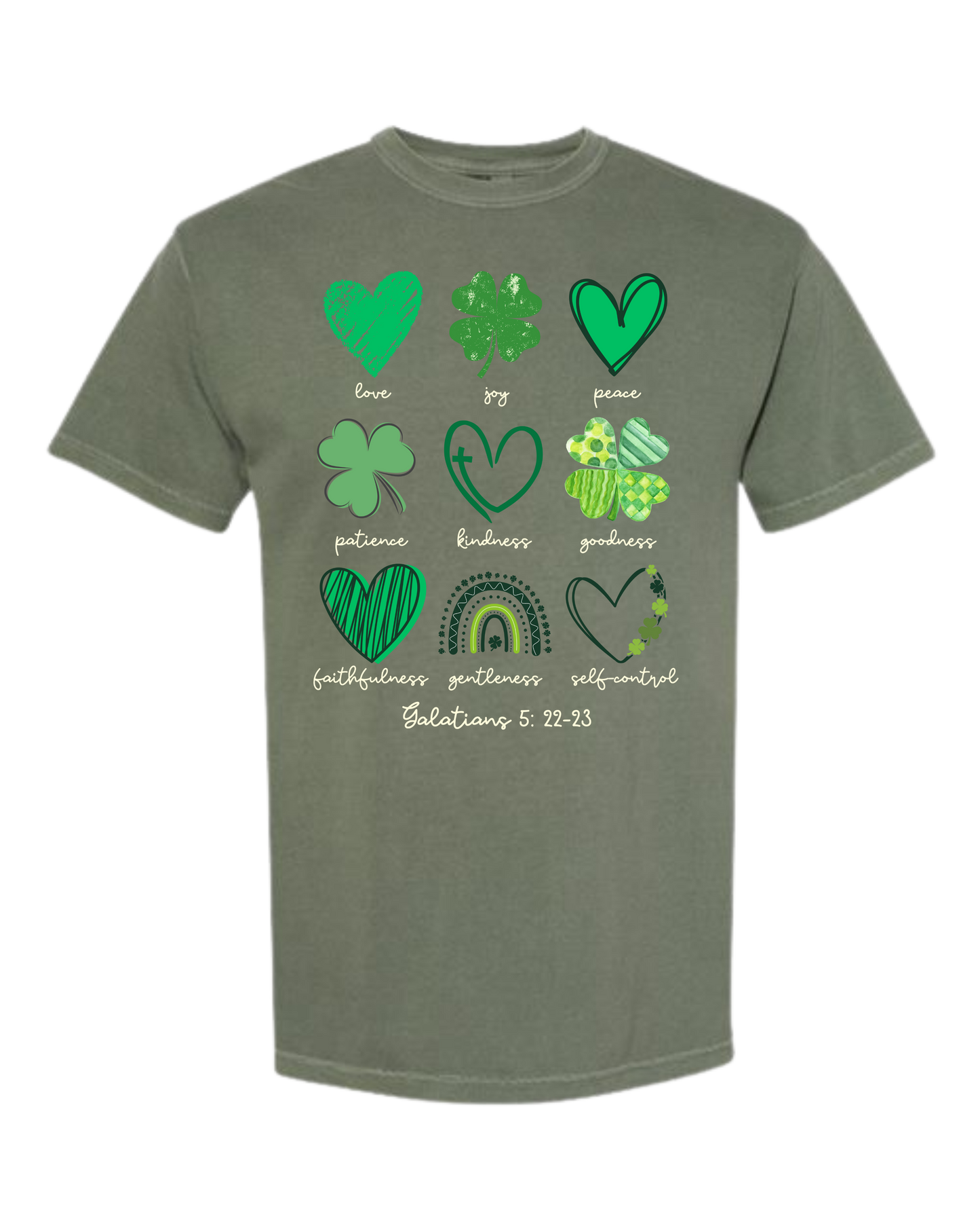 Galatians 5 - St Patrick's Day - Comfort Colors - Heavyweight Unisex Tee - Greens
