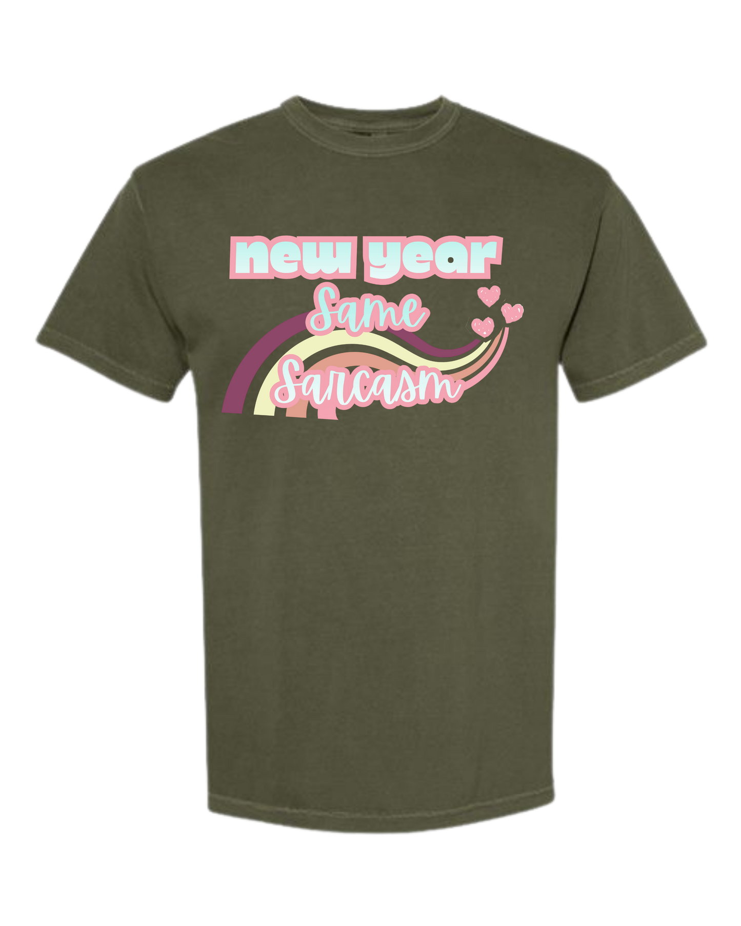 New Year Same Sarcasm - Comfort Colors - Heavyweight Unisex Tee - Greens