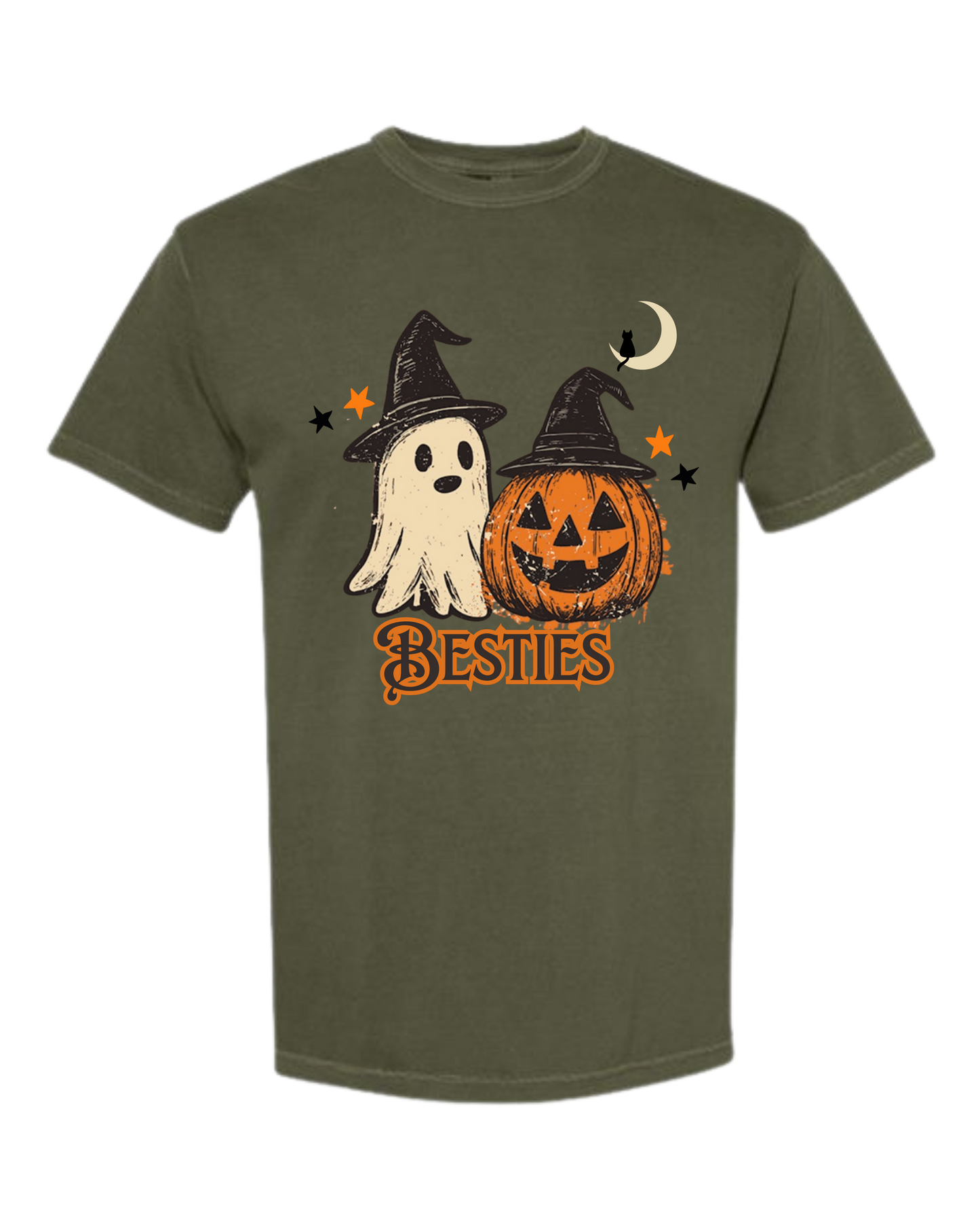 Halloween Besties - Comfort Colors - Heavyweight Unisex Tee - Greens