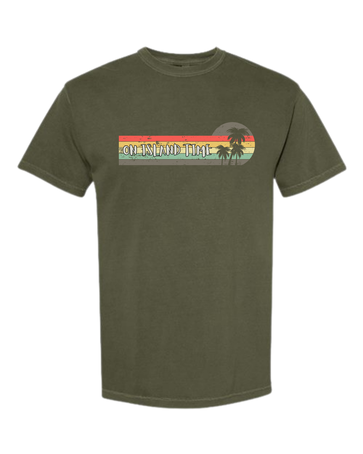 On Island Time - Comfort Colors - Heavyweight Unisex Tee - Greens