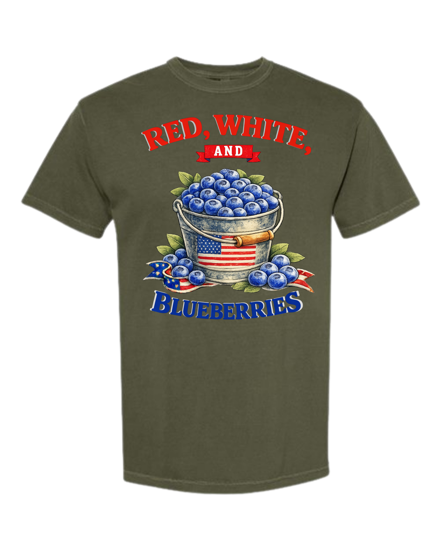 Red, White, And Blueberries - Comfort Colors - Heavyweight Unisex Tee - Greens