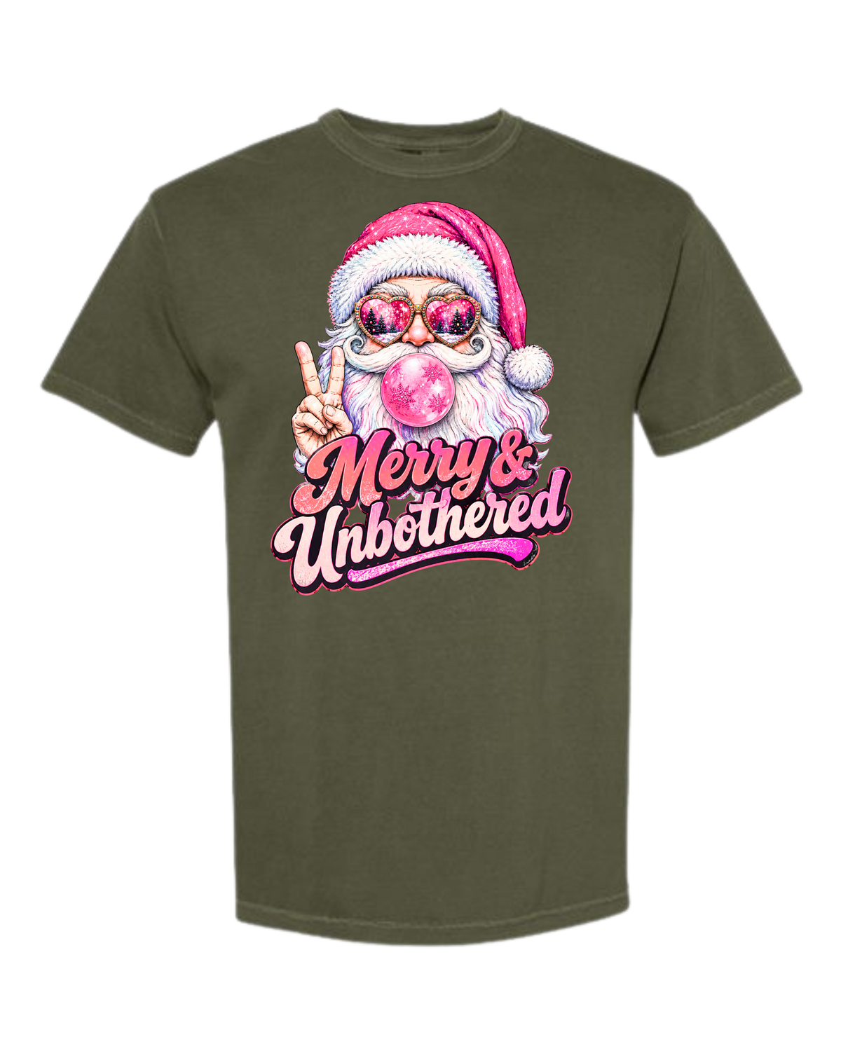 Merry & Unbothered - Comfort Colors - Heavyweight Unisex Tee - Greens