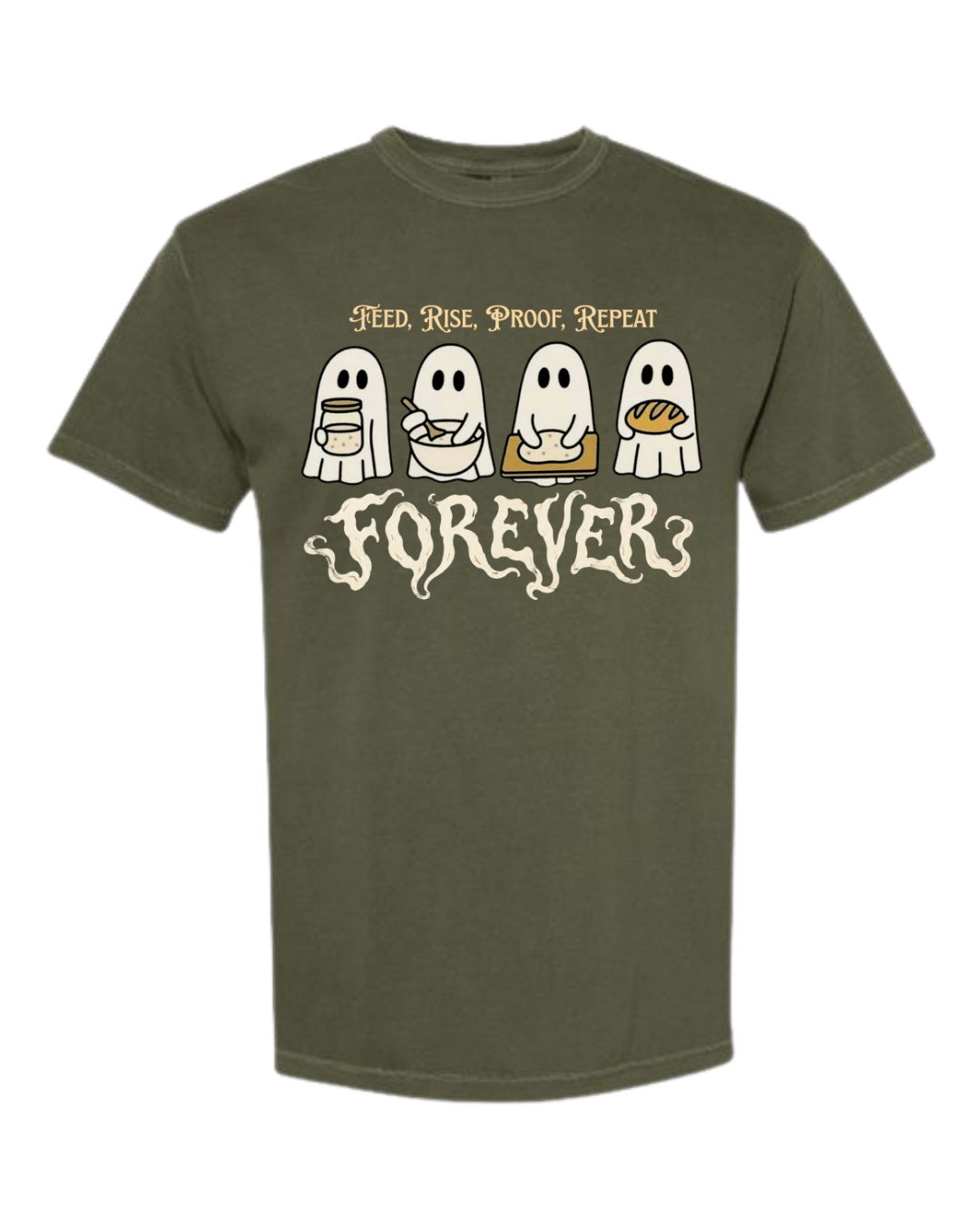 Sourdough Ghosties - Comfort Colors - Heavyweight Unisex Tee - Greens
