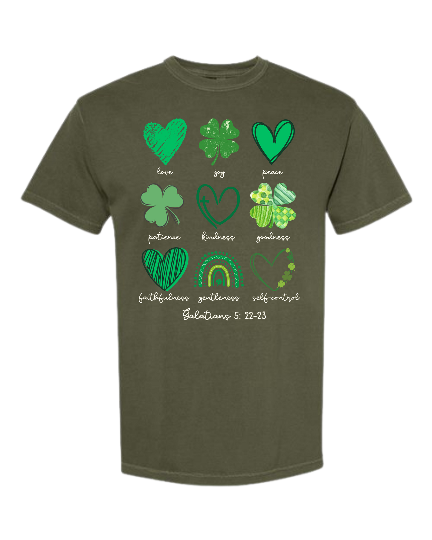 Galatians 5 - St Patrick's Day - Comfort Colors - Heavyweight Unisex Tee - Greens