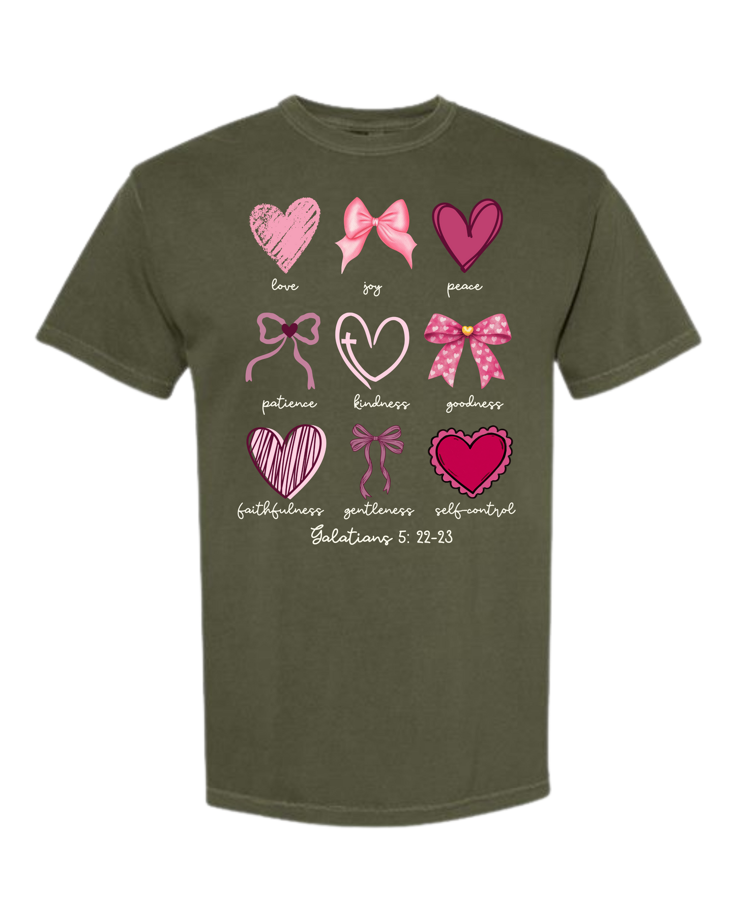Galatians 5 - Valentines - Comfort Colors - Heavyweight Unisex Tee - Greens