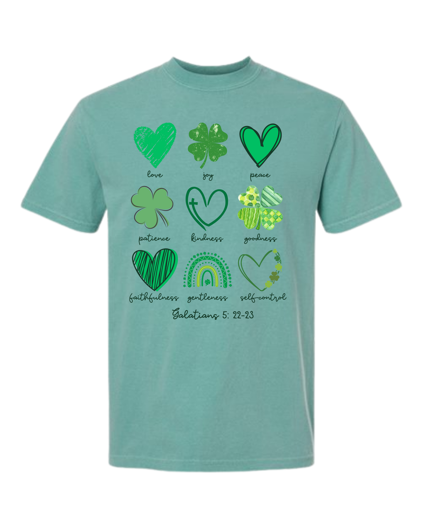 Galatians 5 - St Patrick's Day - Comfort Colors - Heavyweight Unisex Tee - Greens