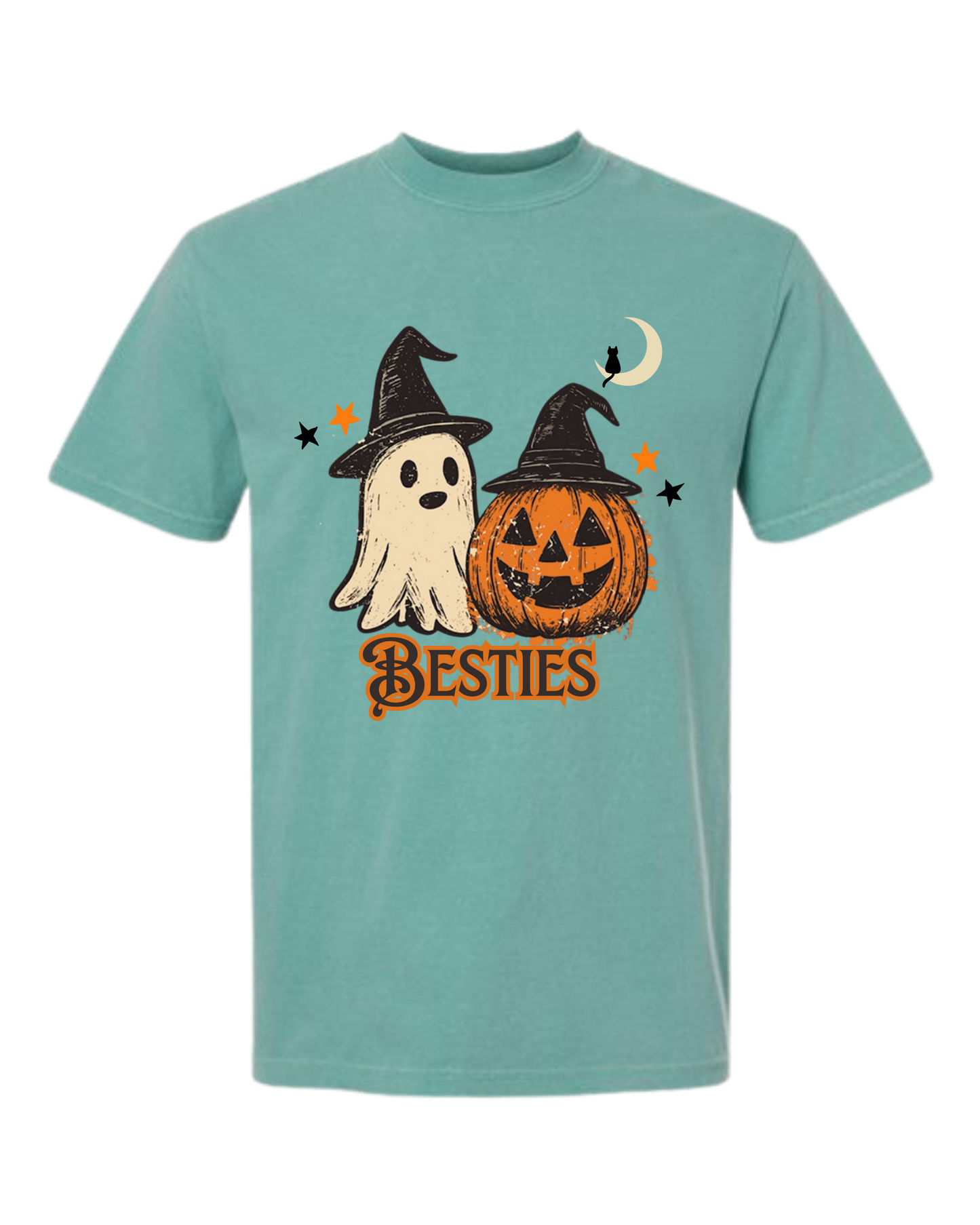 Halloween Besties - Comfort Colors - Heavyweight Unisex Tee - Greens
