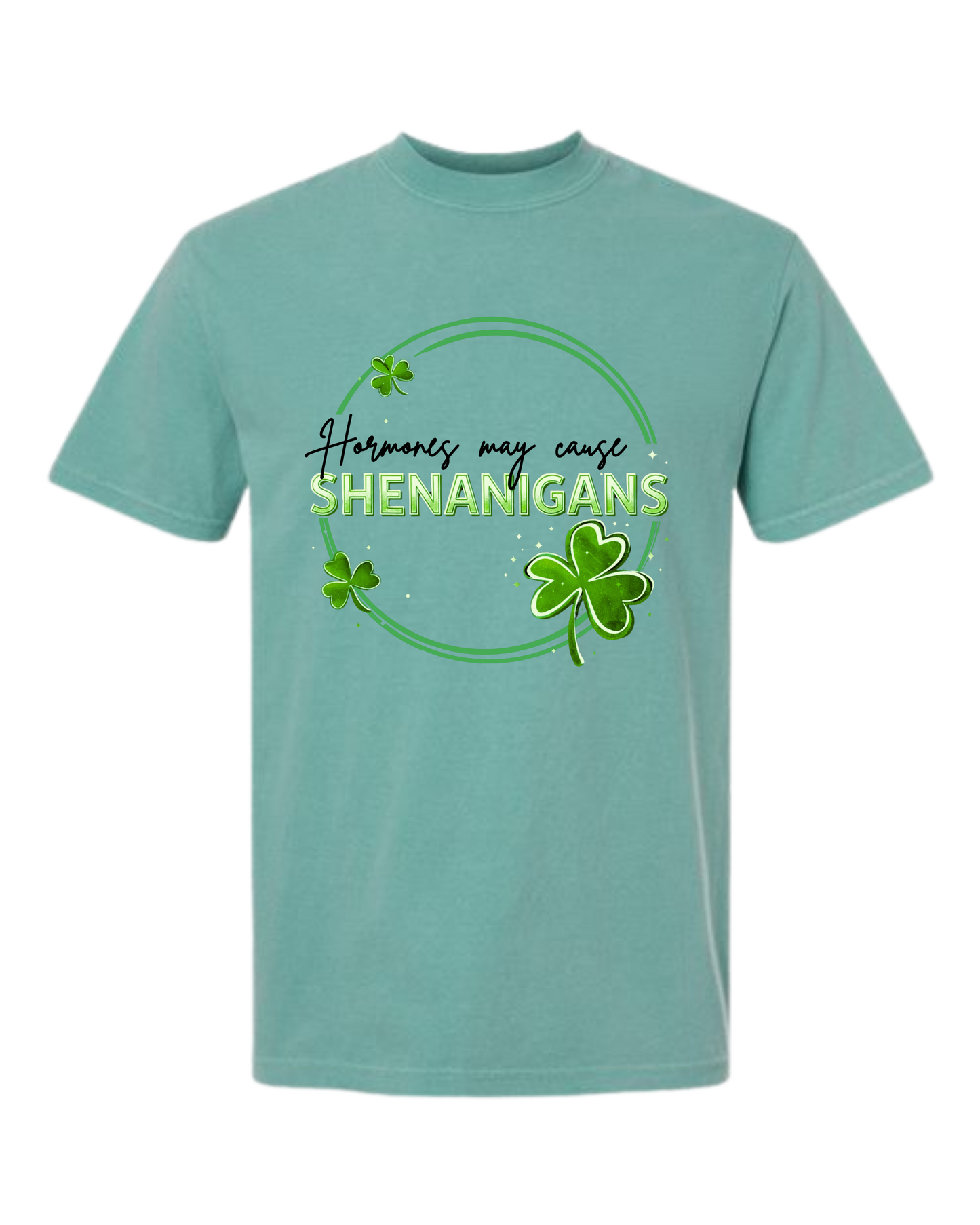Hormones May Cause Shenanigans - Comfort Colors - Heavyweight Unisex Tee - Greens