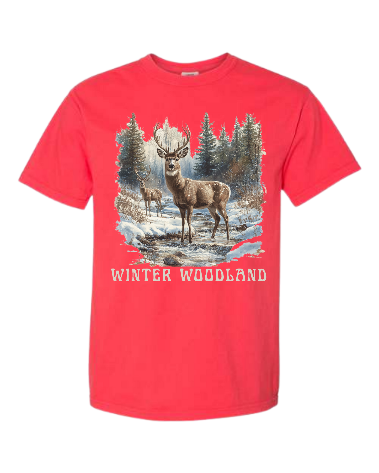 Winter Woodland - Comfort Colors - Heavyweight Unisex Tee - Reds