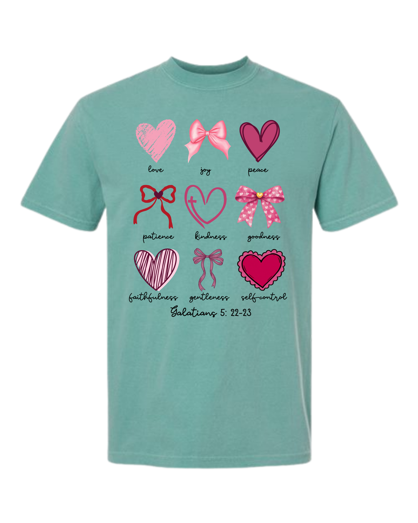 Galatians 5 - Valentines - Comfort Colors - Heavyweight Unisex Tee - Greens