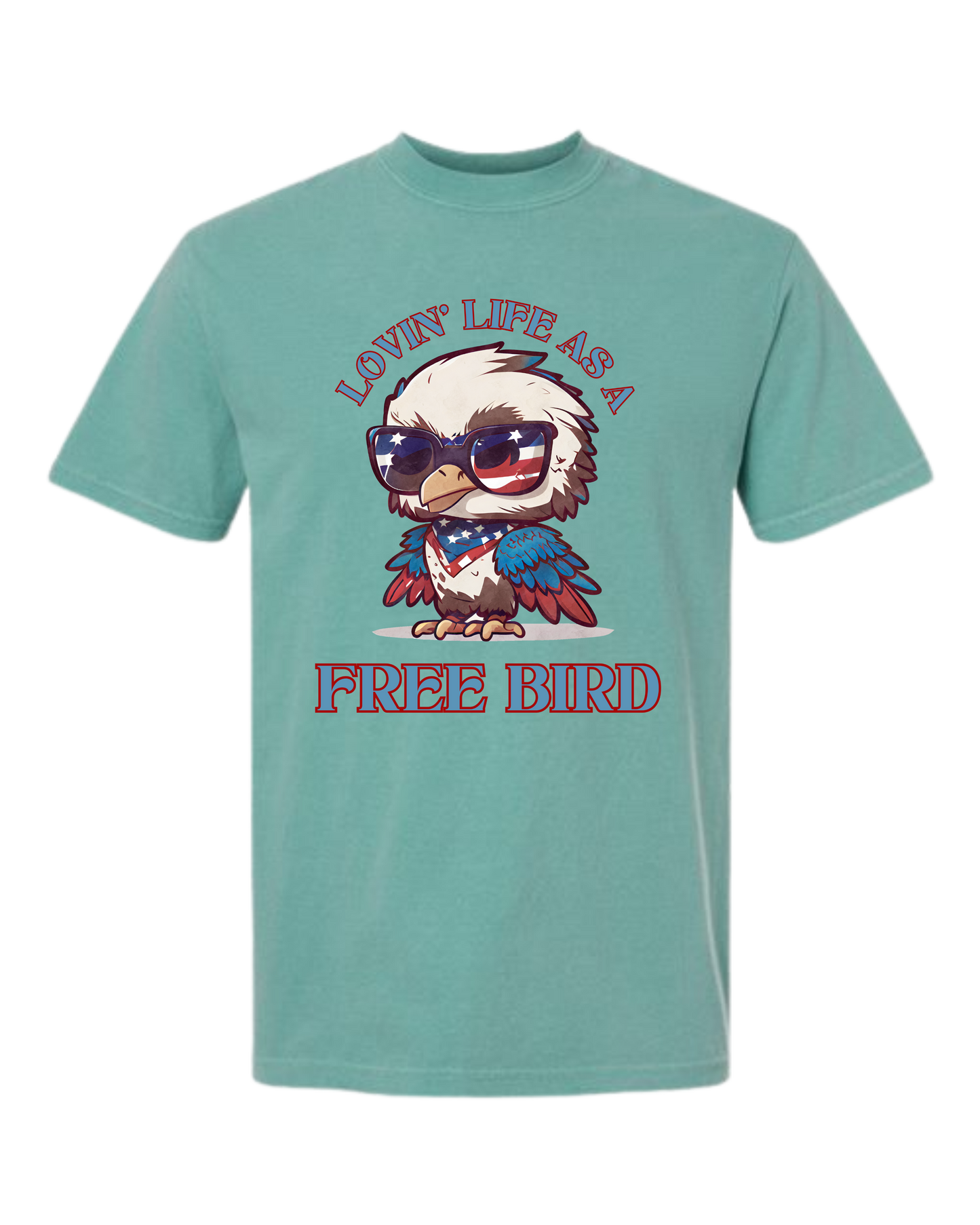 Lovin' Life as a Free Bird - Comfort Colors - Heavyweight Unisex Tee - Greens