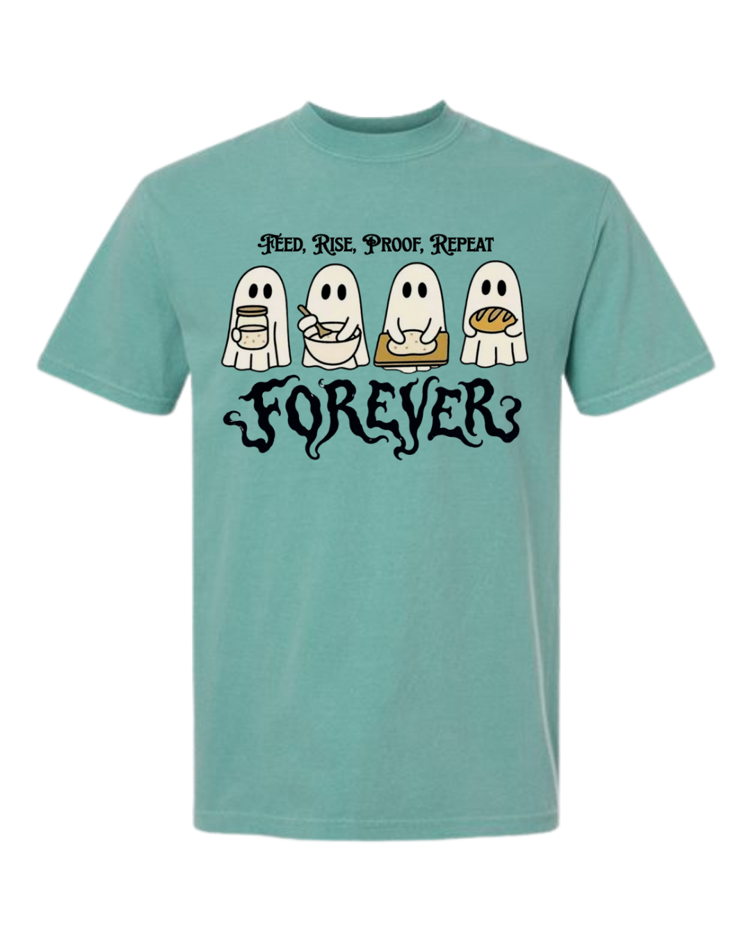 Sourdough Ghosties - Comfort Colors - Heavyweight Unisex Tee - Greens