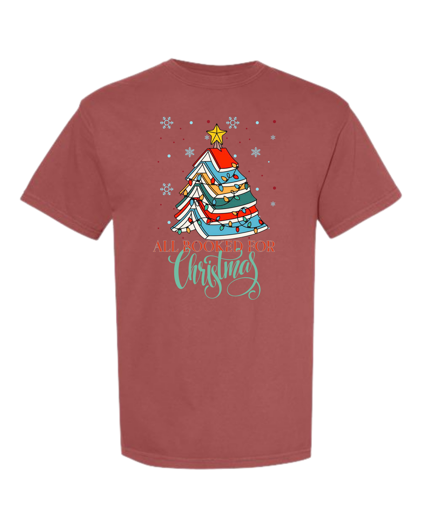 All Booked For Christmas - Comfort Colors - Heavyweight Unisex Tee - Reds