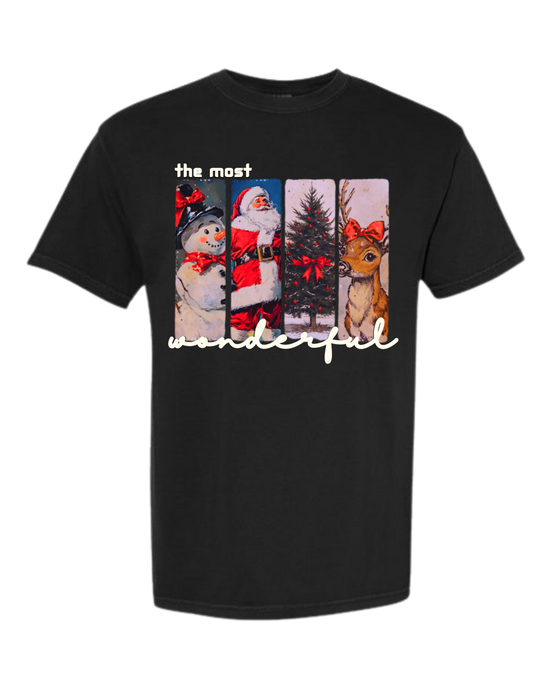 Vintage Christmas - Comfort Colors - Heavyweight Unisex Tee - Neutrals