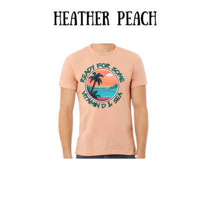VP - Ready For Some Vitamin D & Sea - Unisex Tee - Yellows, Oranges, Reds