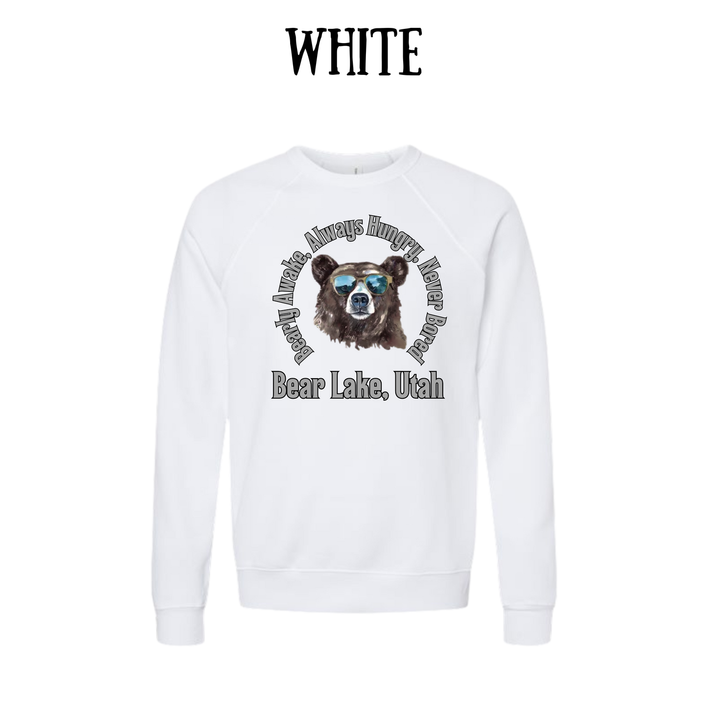 CP - Bear Lake Utah - Sponge Fleece Raglan Sweatshirt - Greens, Neutrals