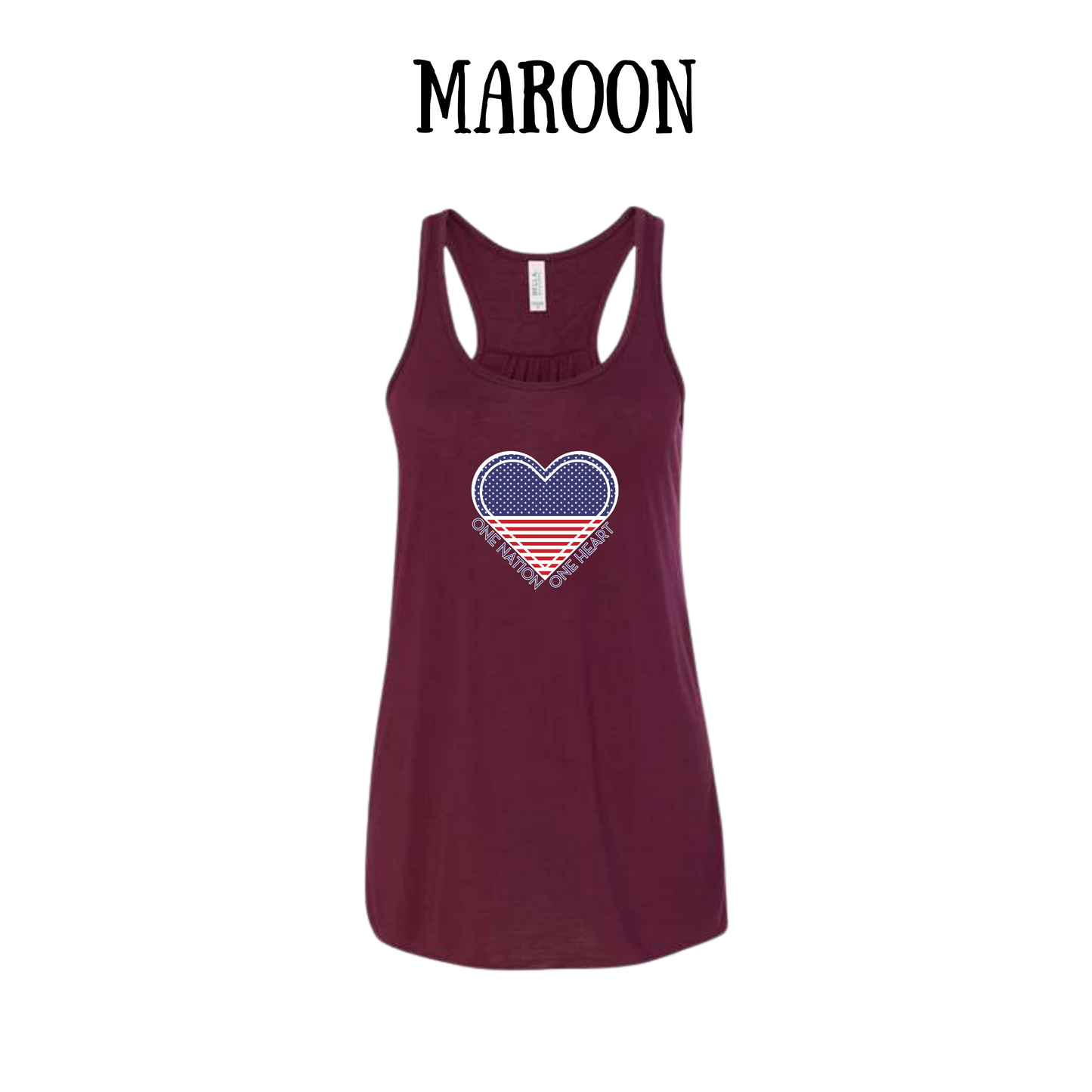 PP - One Nation One Heart - Women's Flowy Racerback Tank