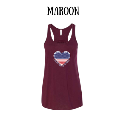 PP - One Nation One Heart - Women's Flowy Racerback Tank