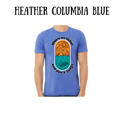 CP - Where We Listen and Don't Judge - Unisex Tee - Blues