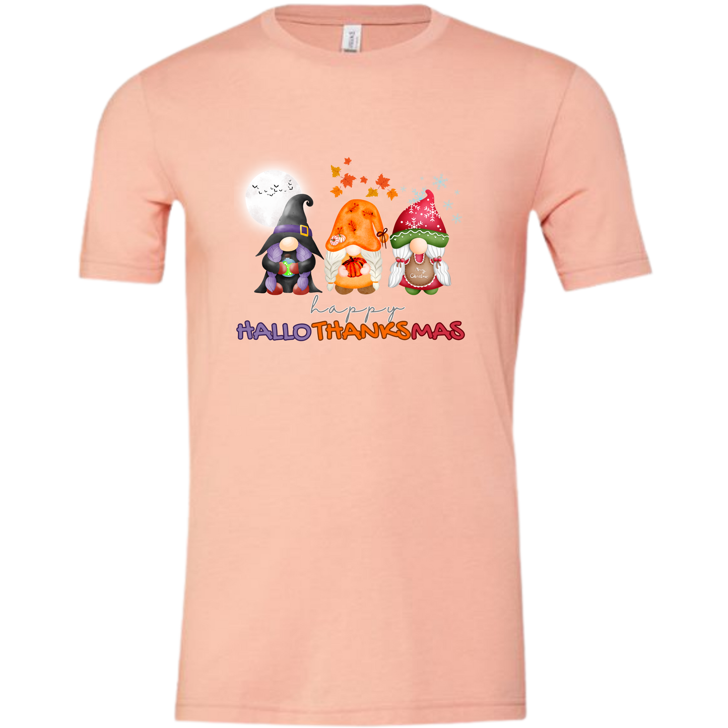 Happy HalloThanksMas Gnomes - Unisex Tee - Oranges