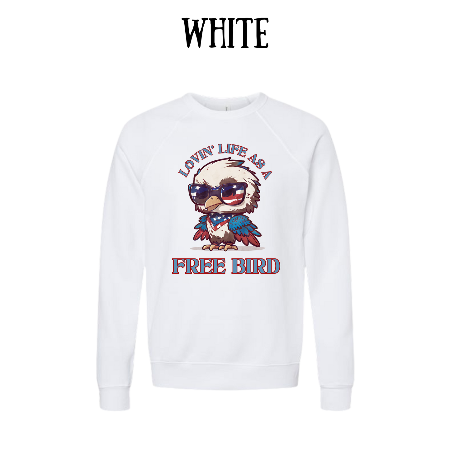 PP - Lovin' Life As A Free Bird - Sponge Fleece Raglan Sweatshirt - Greens, Neutrals