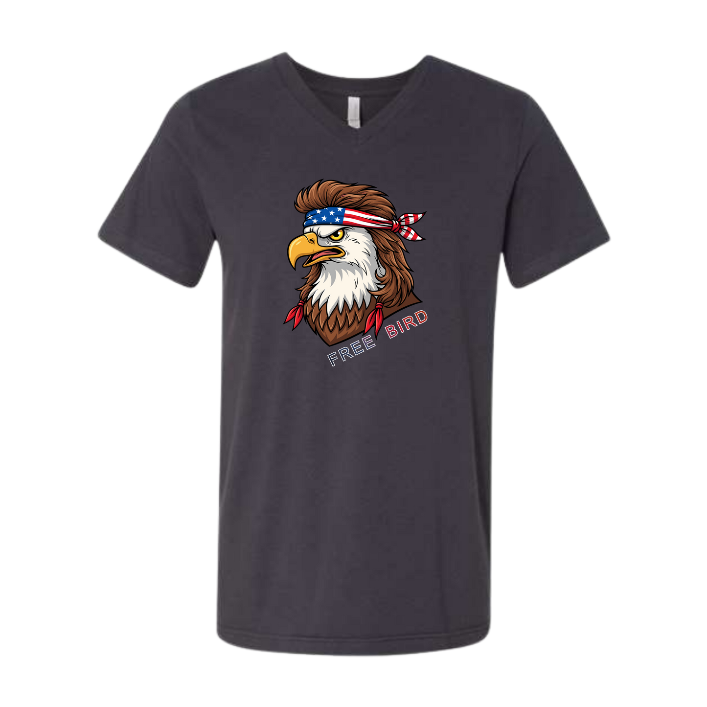 Rockin Free Bird - Bella+Canvas - Unisex V-Neck - Neutral Colors