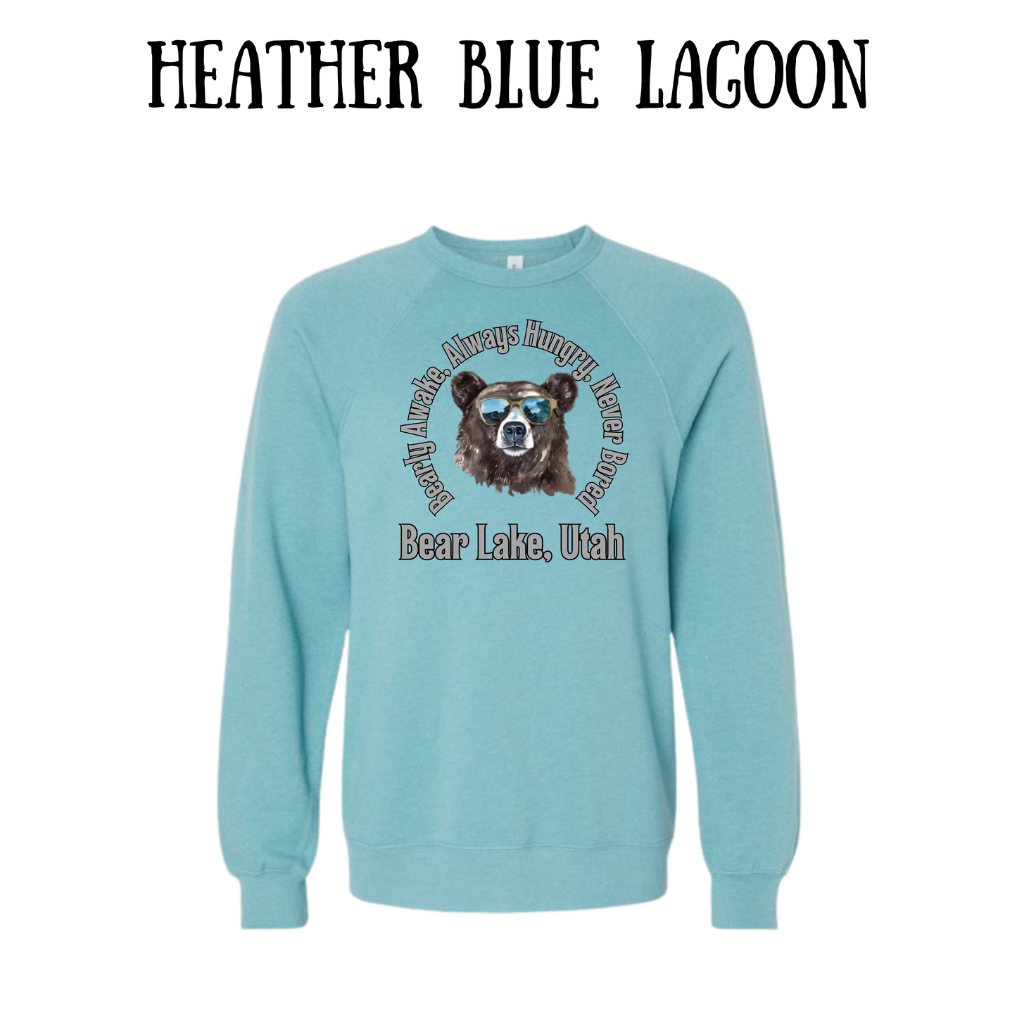 CP - Bear Lake Utah - Sponge Fleece Raglan Sweatshirt - Blues, Purples