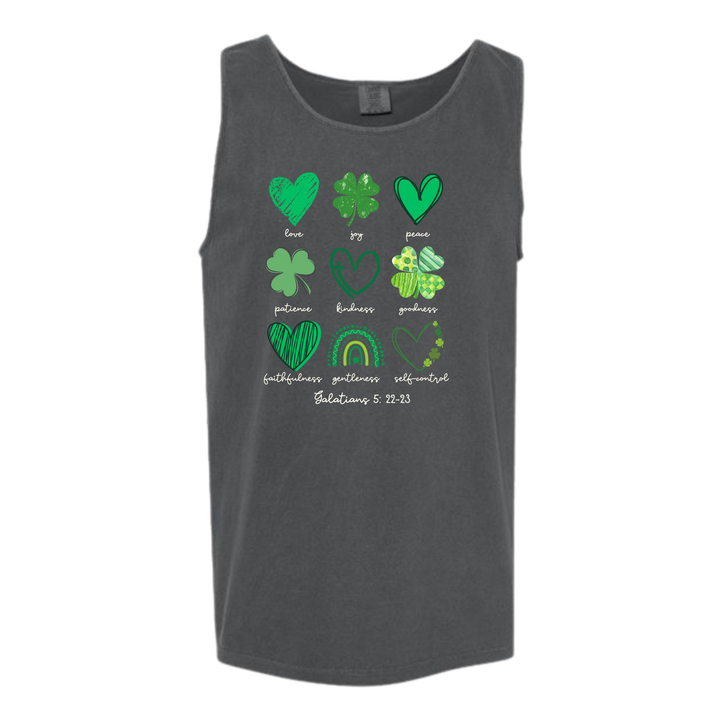 Galatians 5 - St Patrick's Day - Comfort Colors - Unisex Tank - Neutral Colors & Blues