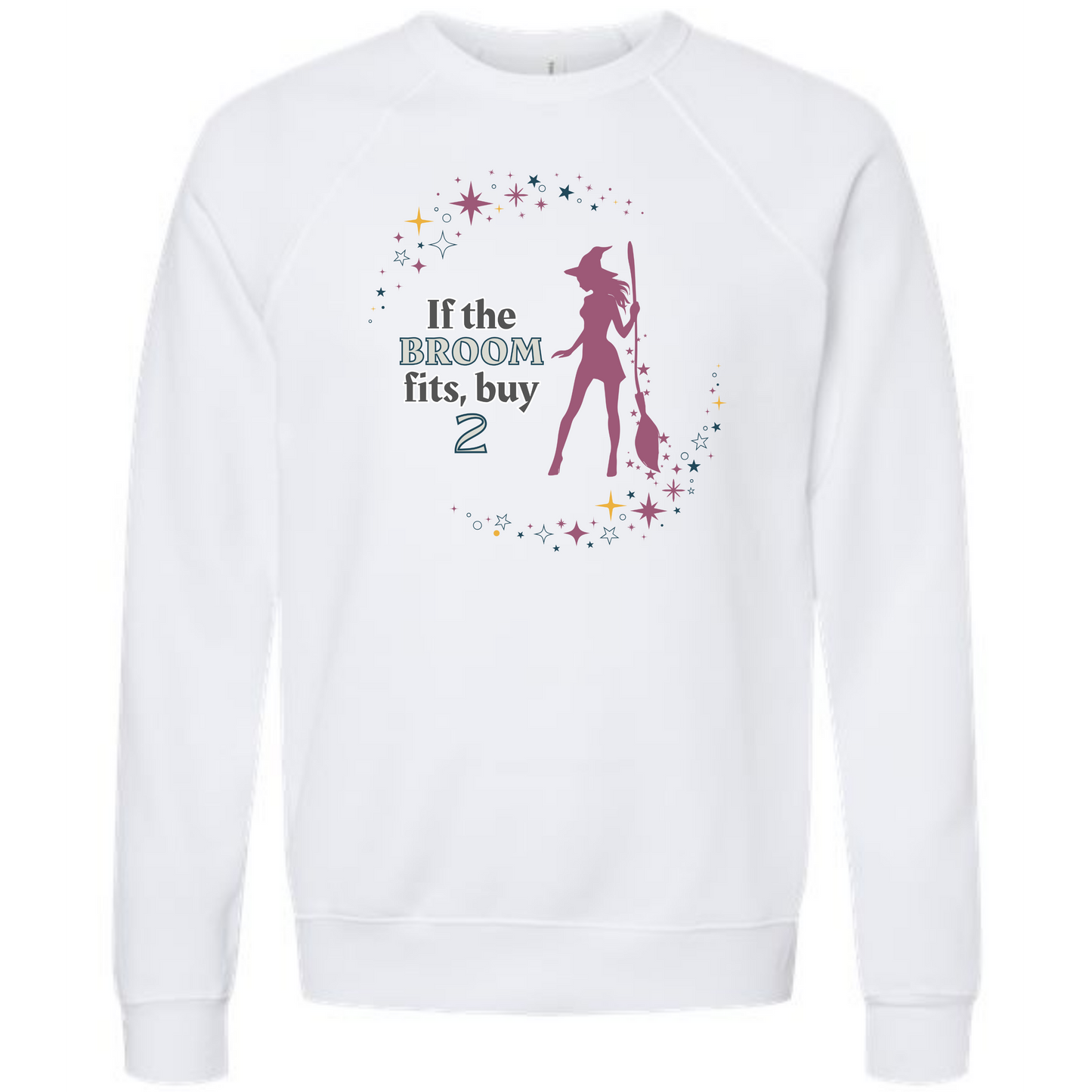 If The Broom Fits - Sponge Fleece Raglan Sweatshirt - Greens, Neutrals