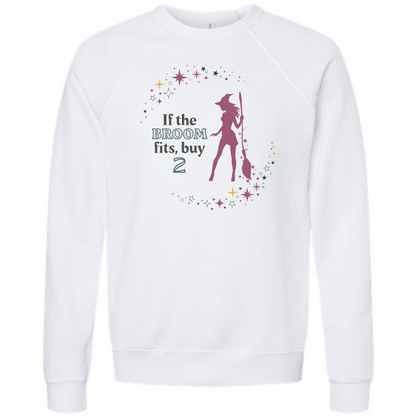 HP - If The Broom Fits - Sponge Fleece Raglan Sweatshirt - Greens, Neutrals