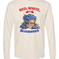 Red, White, And Blueberries - Comfort Colors - Heavyweight Long Sleeve Tee - Neutral Colors